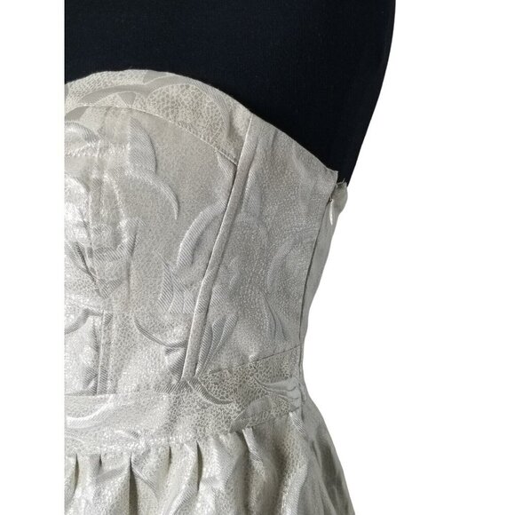 American Eagle Outfitters beige sparkly Gold Strapless party dance Dress Sz 10 - Picture 2 of 6